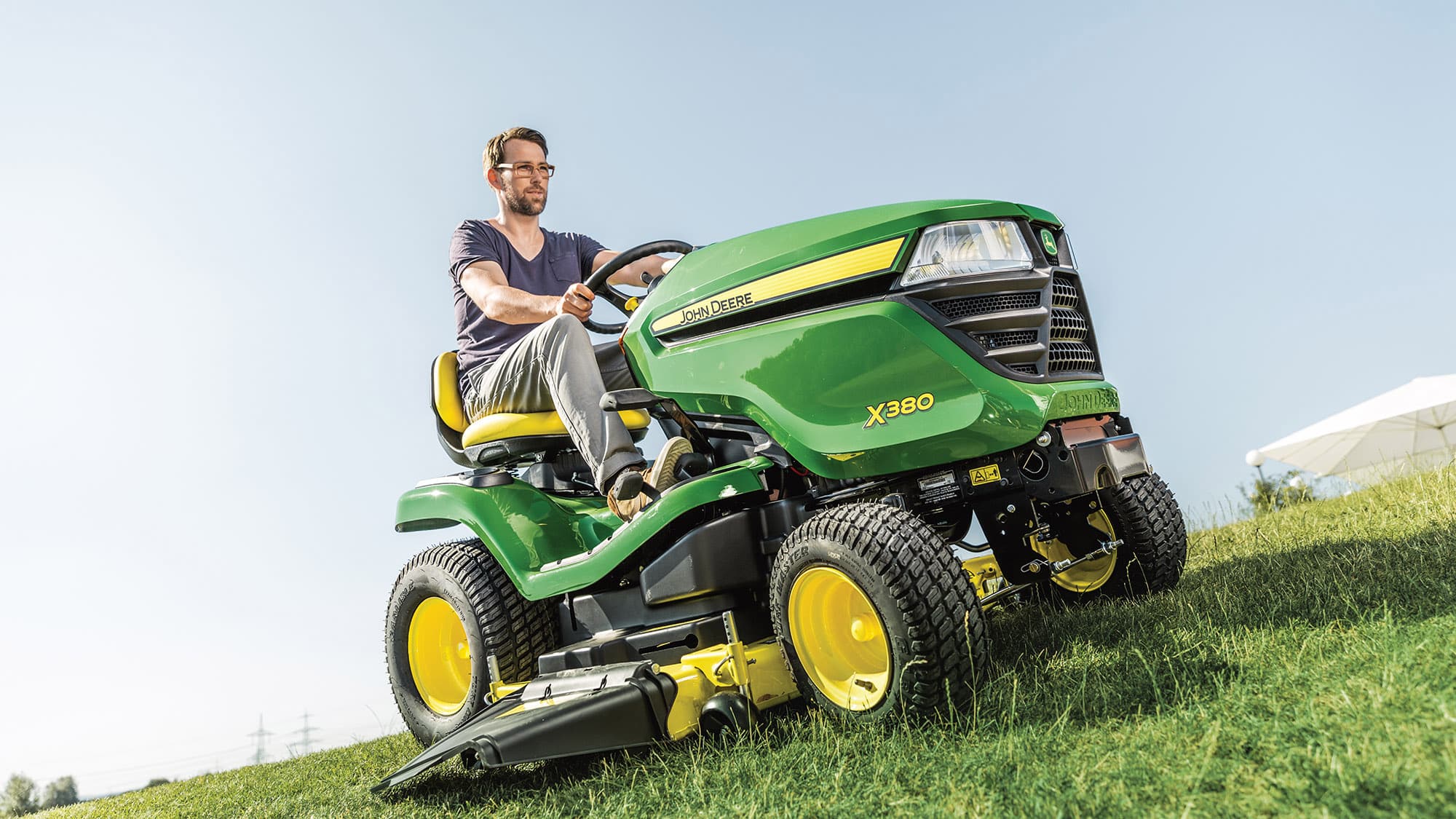 New John Deere X380 48" Accel Deep Deck